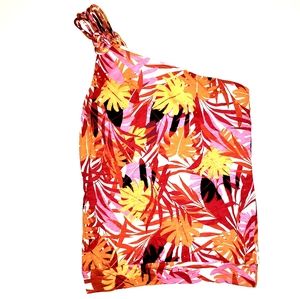 Express Floral Asymmetrical Top, Size Medium